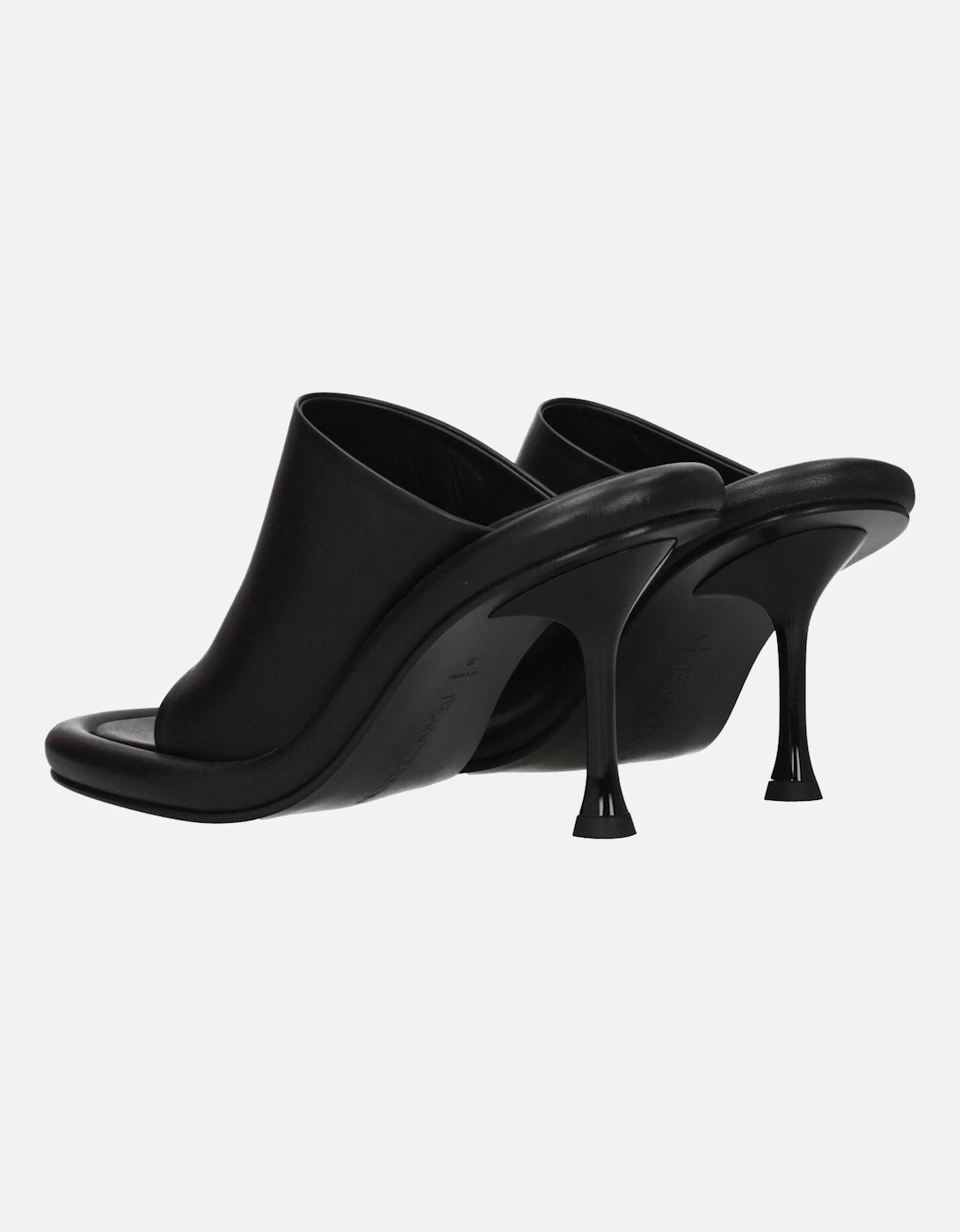 High Heel Leather Open Toe Sandals Women - Black