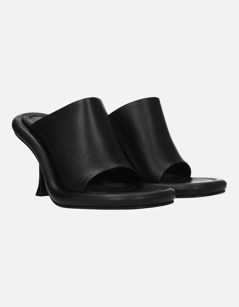 High Heel Leather Open Toe Sandals Women - Black