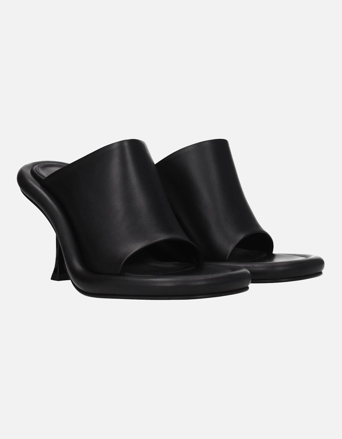 High Heel Leather Open Toe Sandals Women - Black