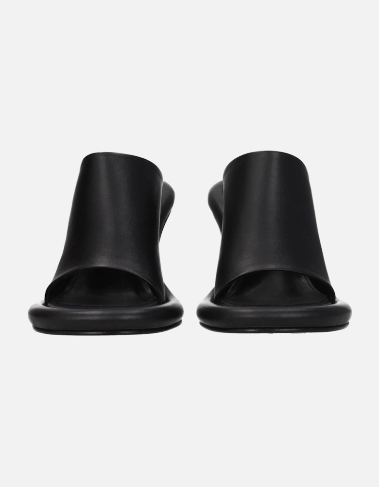 High Heel Leather Open Toe Sandals Women - Black