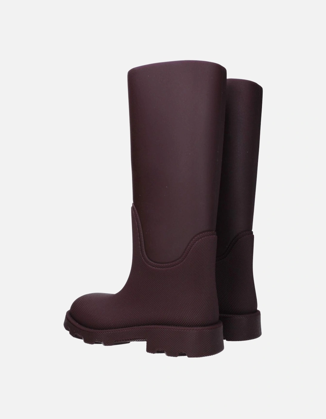 Rubber Mid Heel Casual Boots with Round Toe Women - Red