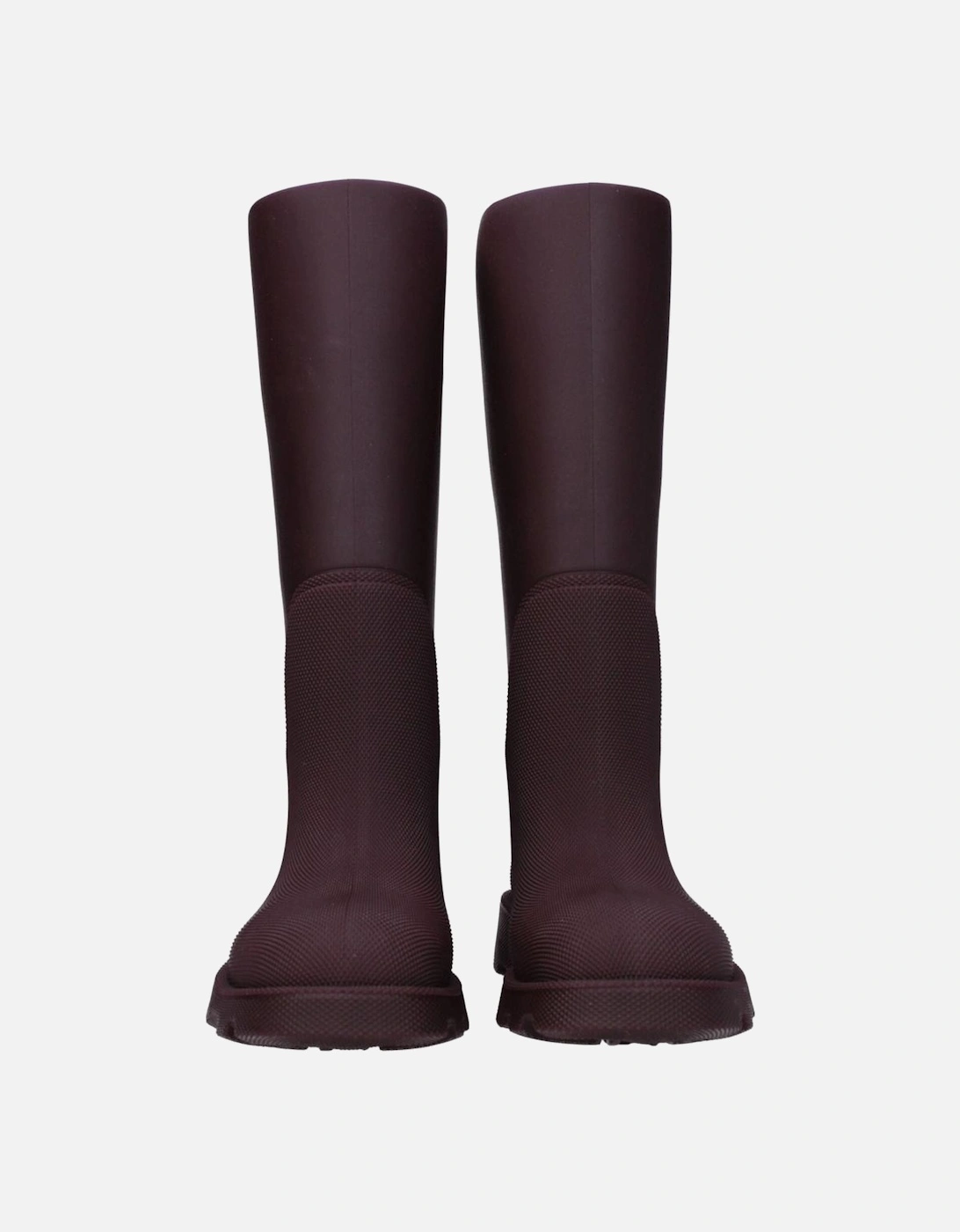 Rubber Mid Heel Casual Boots with Round Toe Women - Red