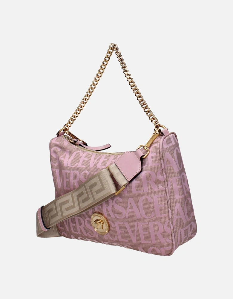 Logo Handbag with Adjustable and Removable Shoulder Strap Women -