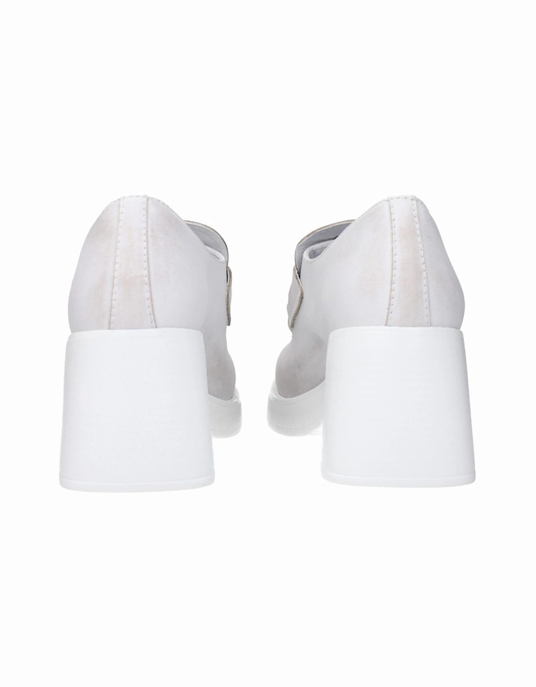 Distressed Leather Pumps with Logo Detailing Women - White Brooches