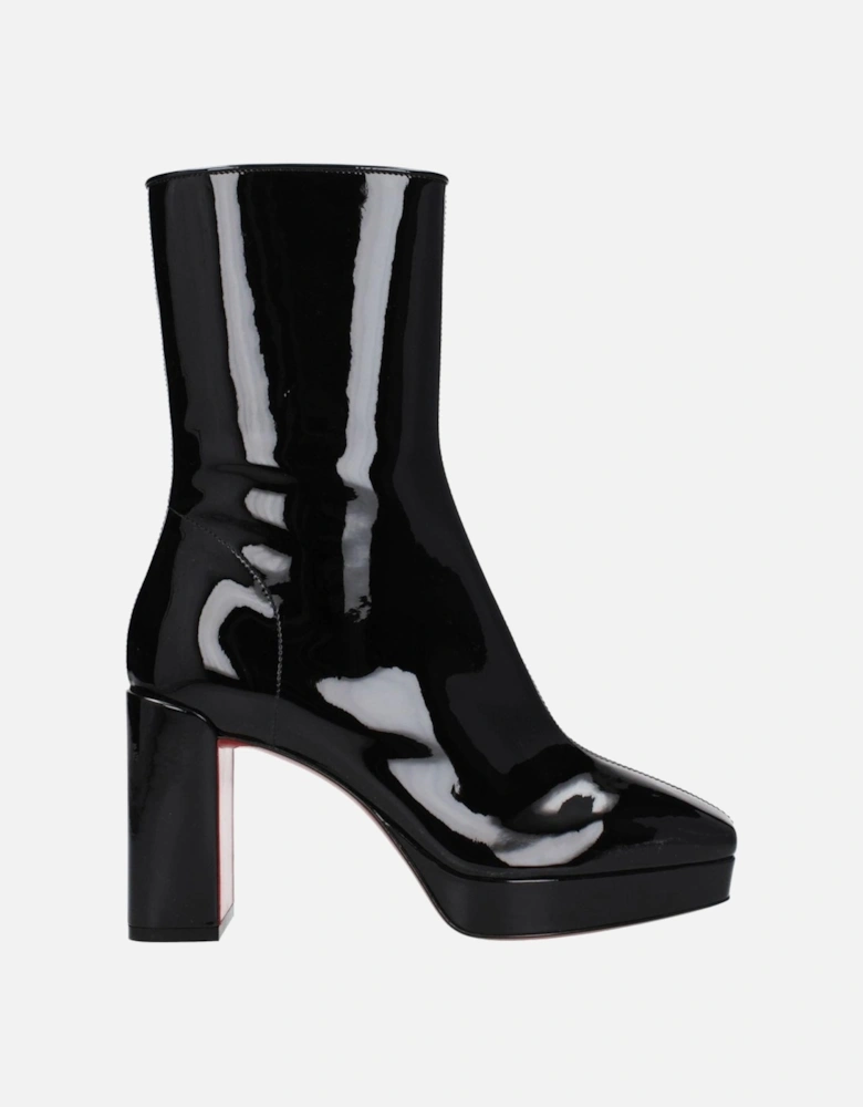 Patent Leather High Heel Ankle Boots Women - Black