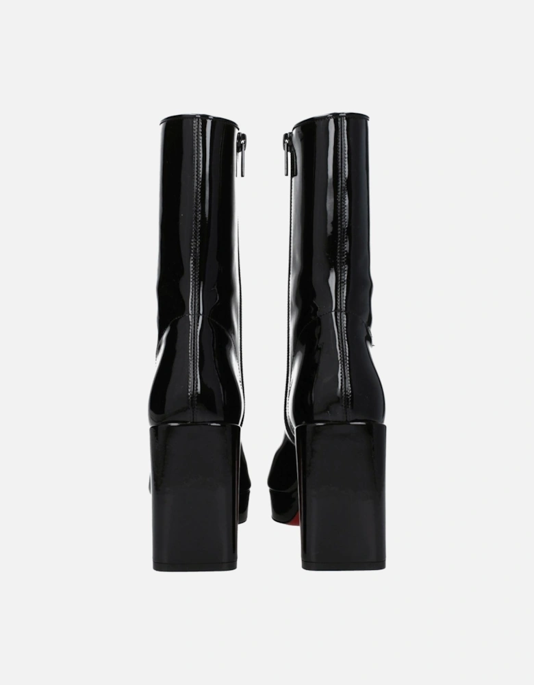 Patent Leather High Heel Ankle Boots Women - Black