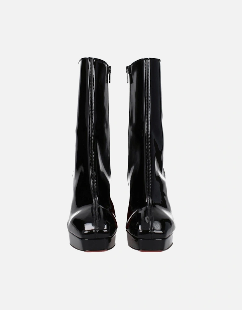Patent Leather High Heel Ankle Boots Women - Black
