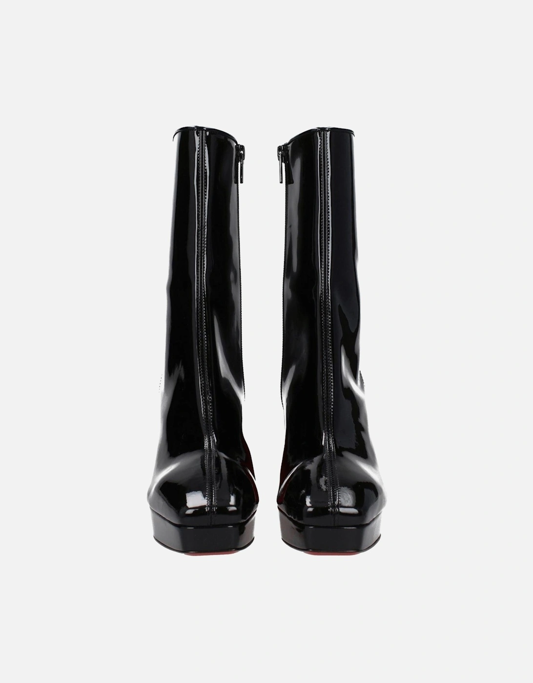 Patent Leather High Heel Ankle Boots Women - Black