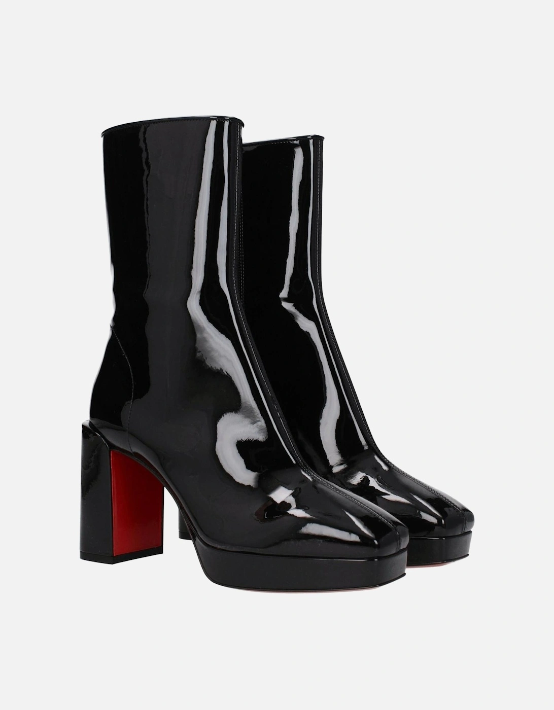 Patent Leather High Heel Ankle Boots Women - Black