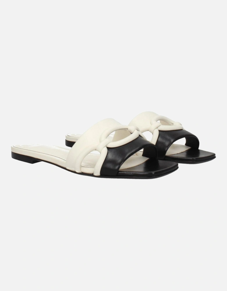 Leather Open Toe Slippers and Clogs Women - Black Sandals