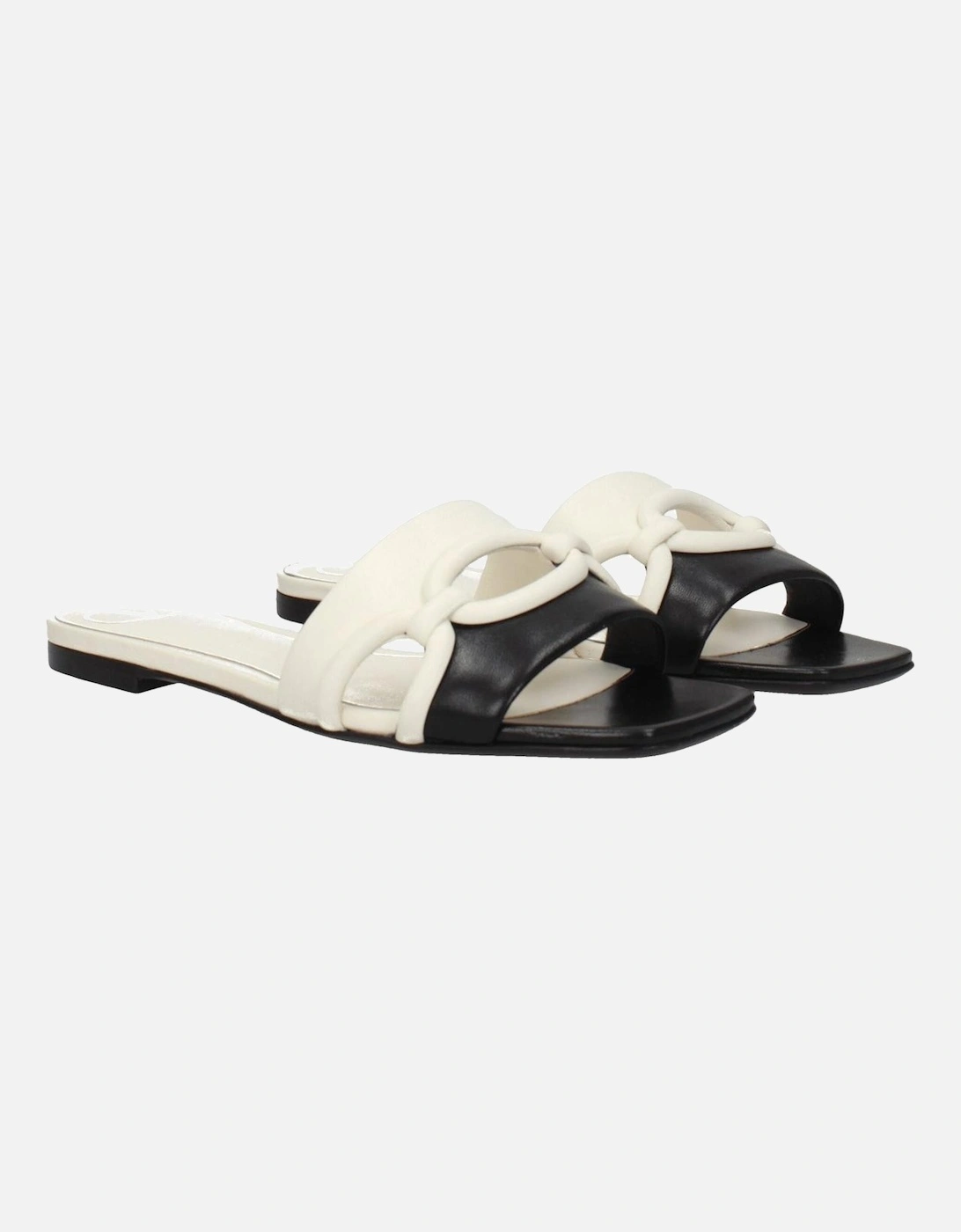 Leather Open Toe Slippers and Clogs Women - Black Sandals