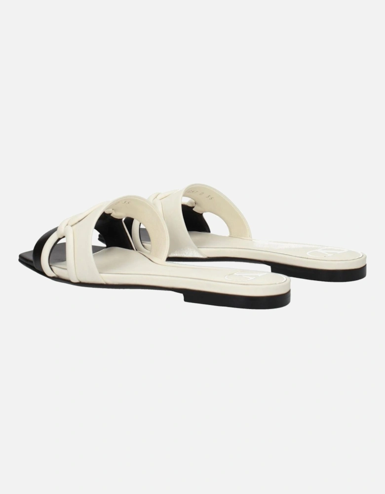 Leather Open Toe Slippers and Clogs Women - Black Sandals