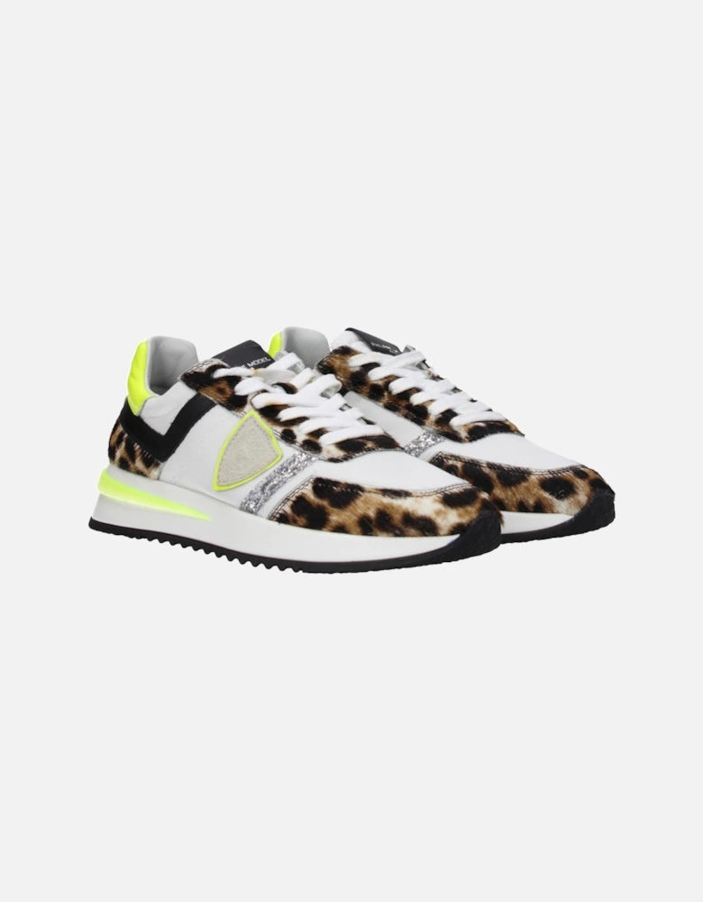 Leather Sneakers with Lace-Up Closure Women - White