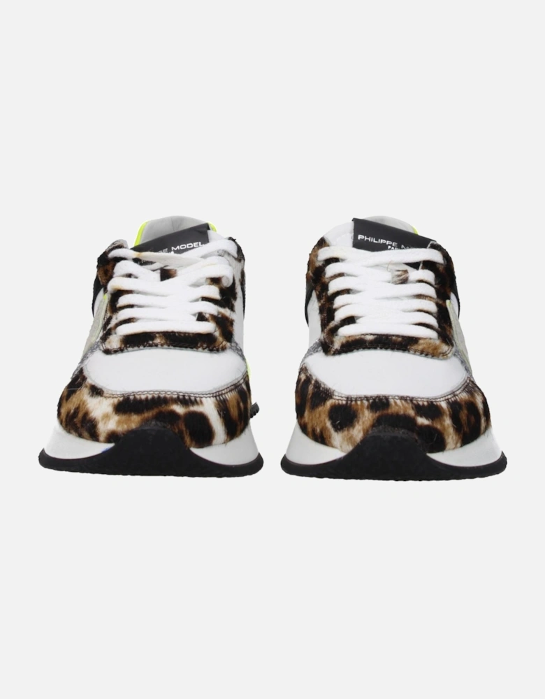 Leather Sneakers with Lace-Up Closure Women - White