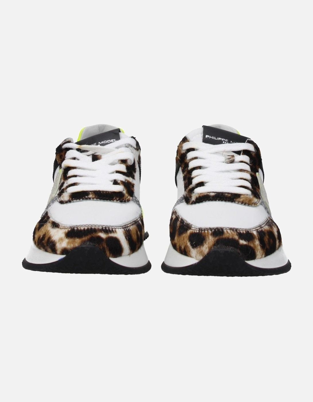 Leather Sneakers with Lace-Up Closure Women - White