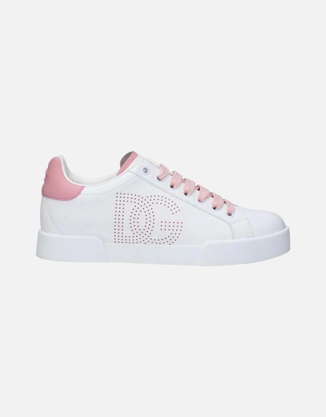 Leather Sneakers with Logo Detailing Women - White, 6 of 5