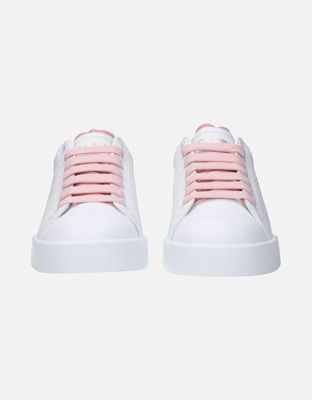 Leather Sneakers with Logo Detailing Women - White