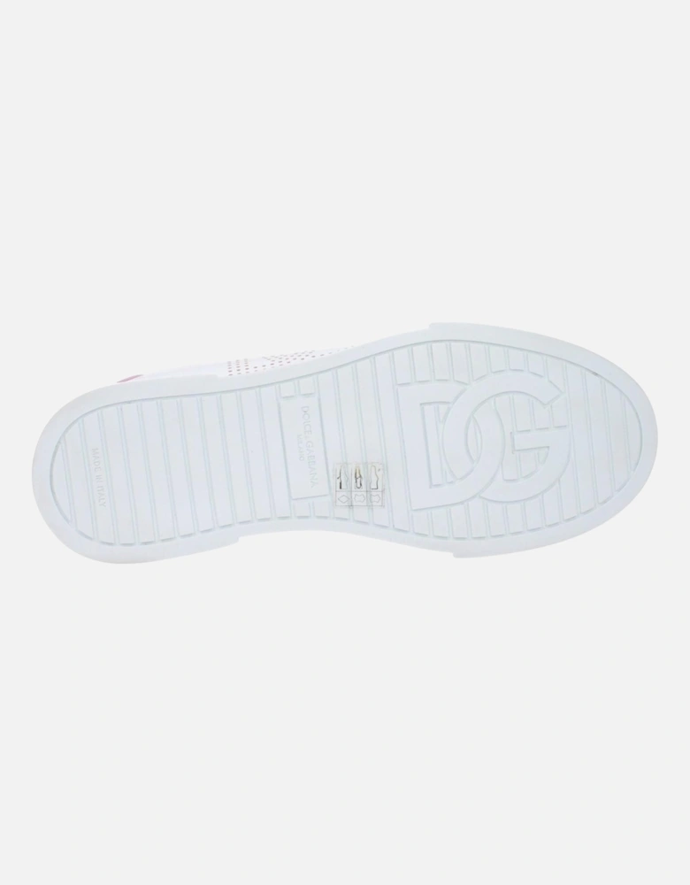 Leather Sneakers with Logo Detailing Women - White