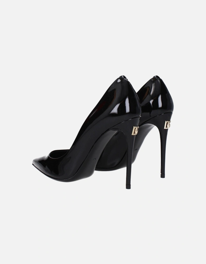 Patent Leather Pointy Toe High Heel Pumps Women - Black Brooches