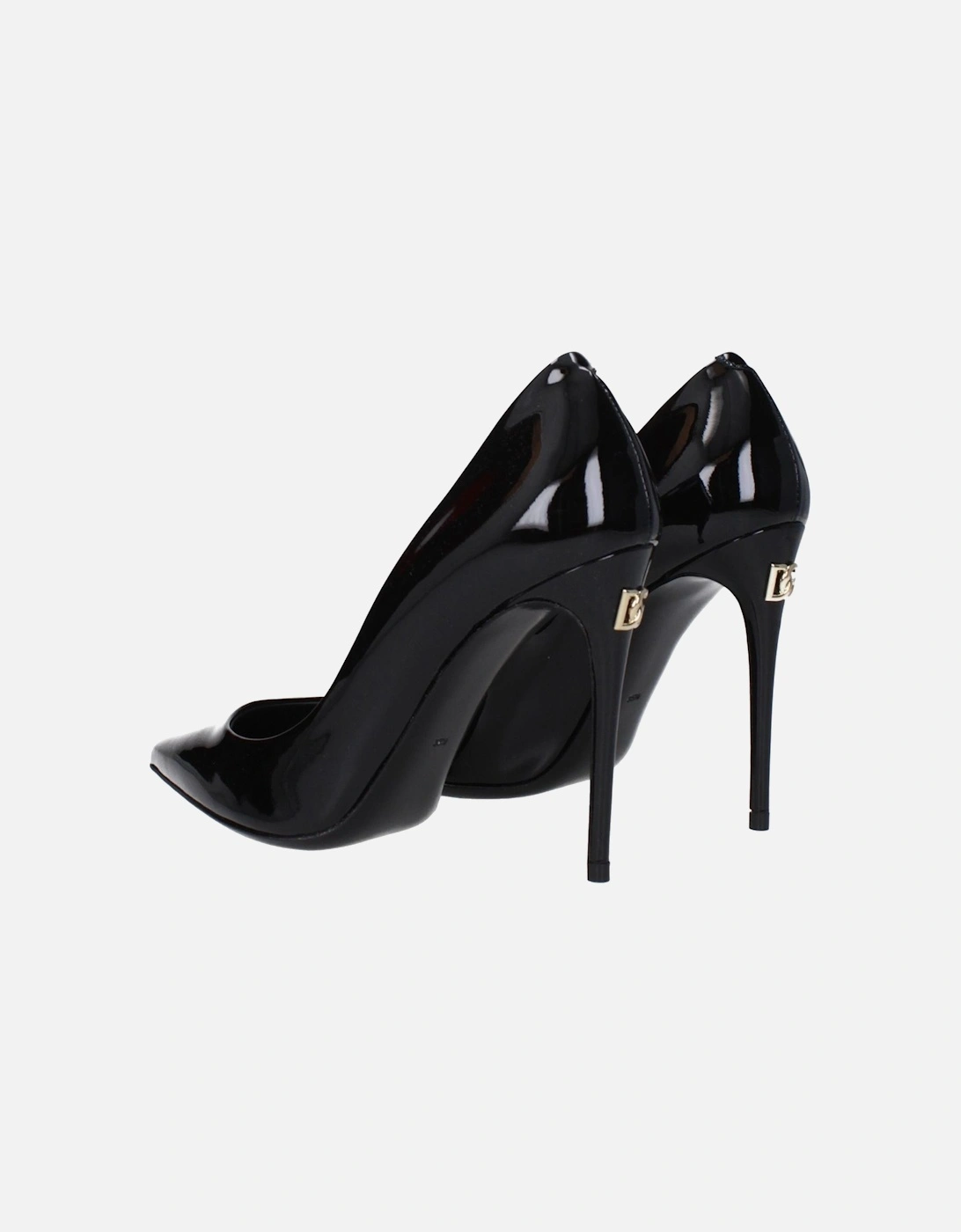 Patent Leather Pointy Toe High Heel Pumps Women - Black Brooches