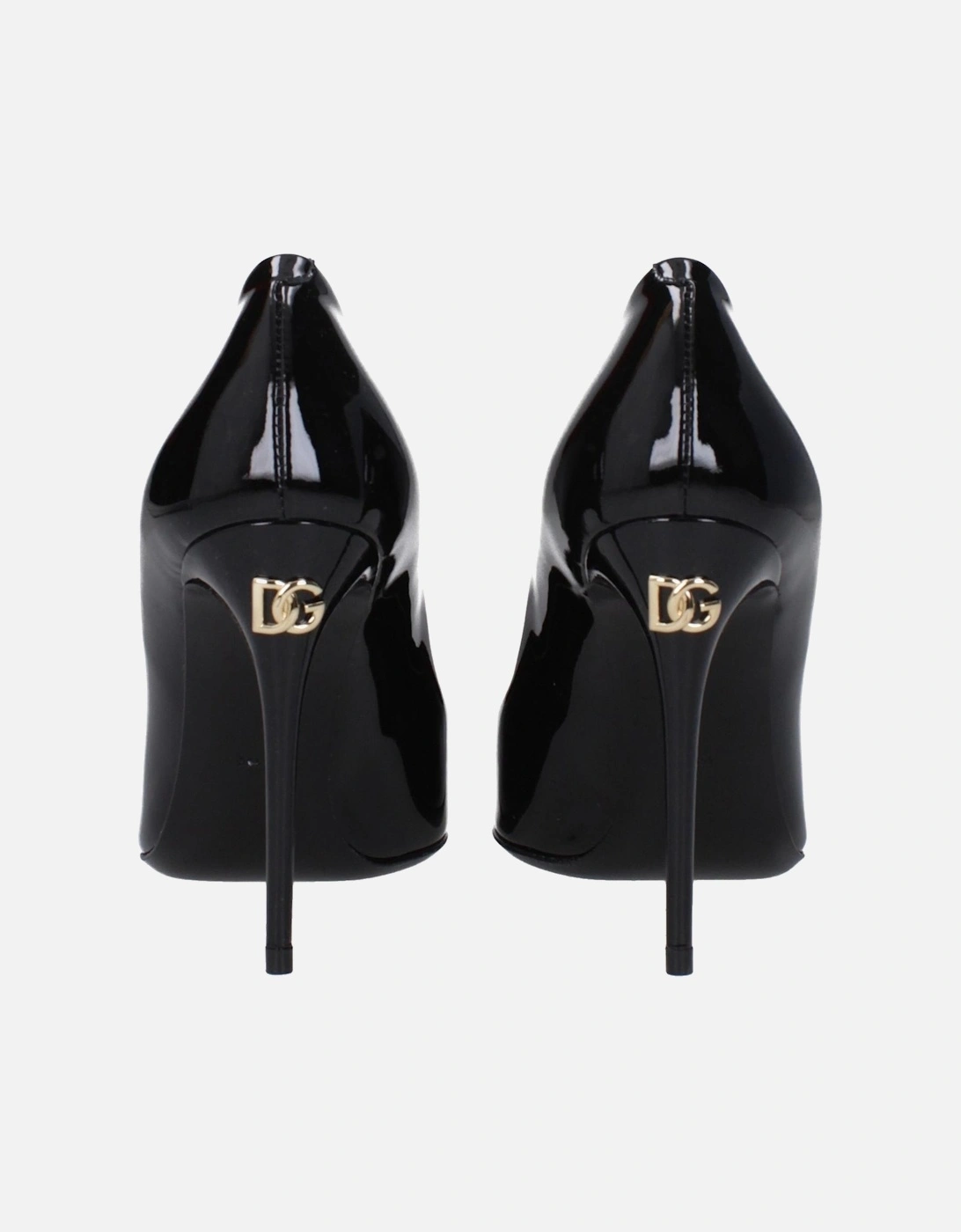 Patent Leather Pointy Toe High Heel Pumps Women - Black Brooches