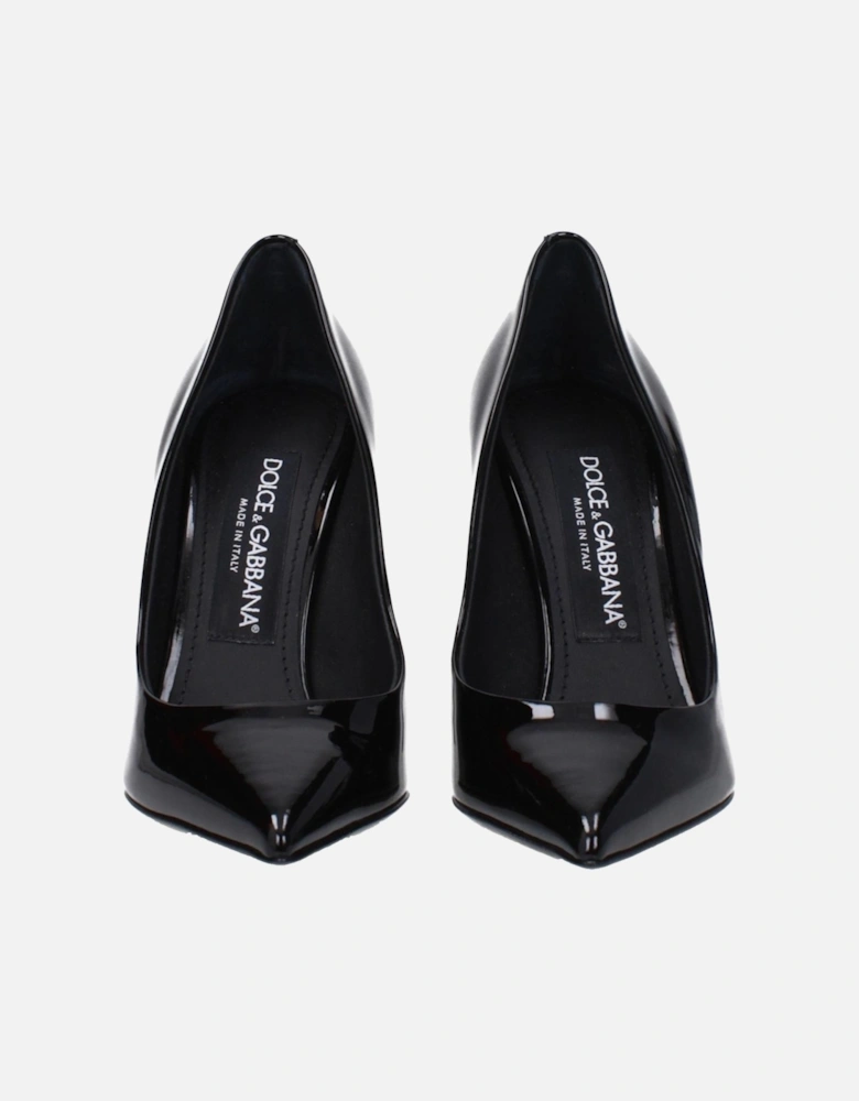 Patent Leather Pointy Toe High Heel Pumps Women - Black Brooches