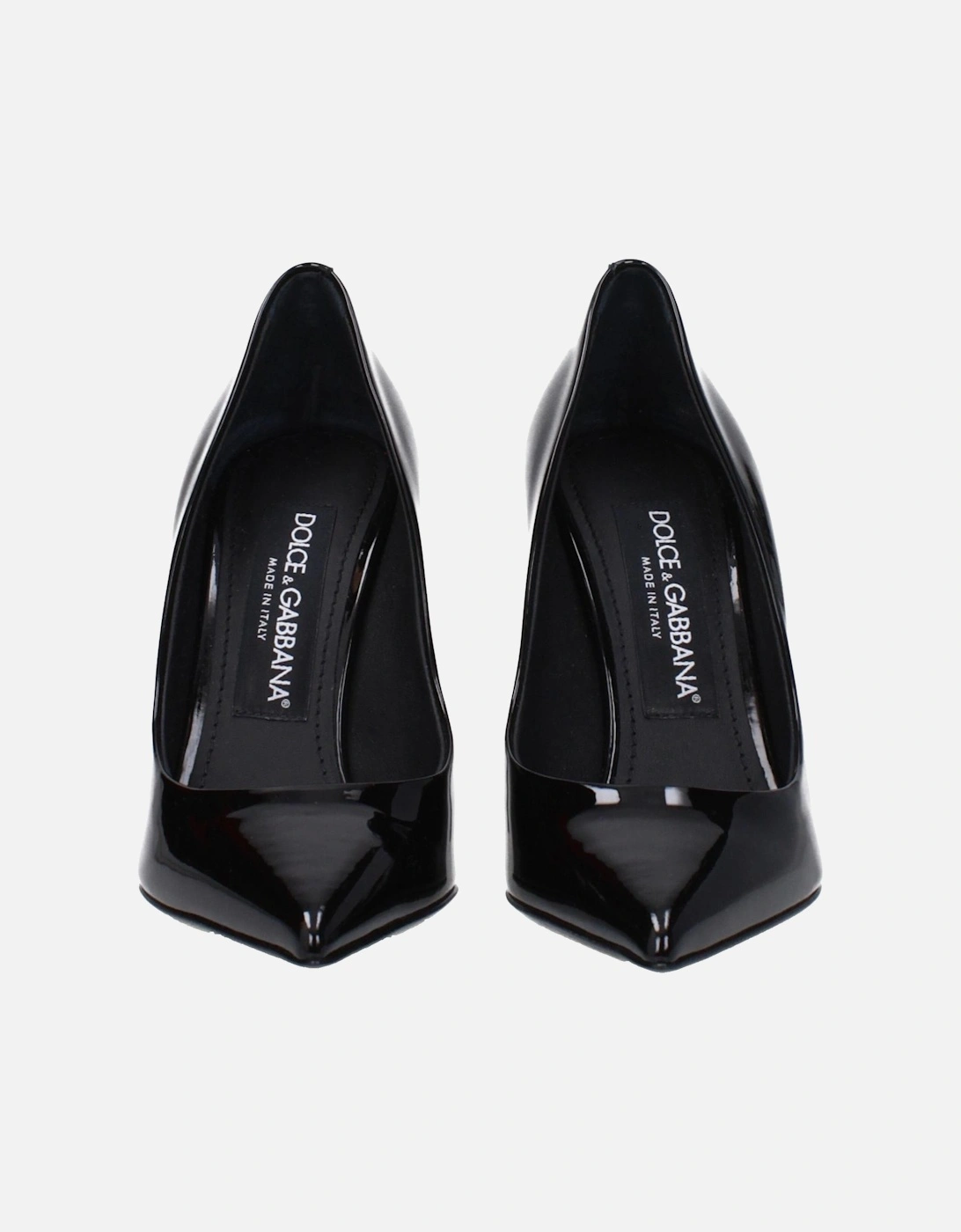 Patent Leather Pointy Toe High Heel Pumps Women - Black Brooches