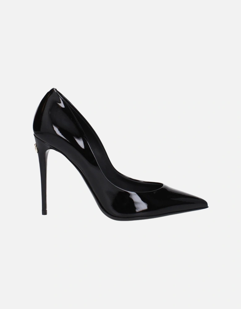 Patent Leather Pointy Toe High Heel Pumps Women - Black Brooches