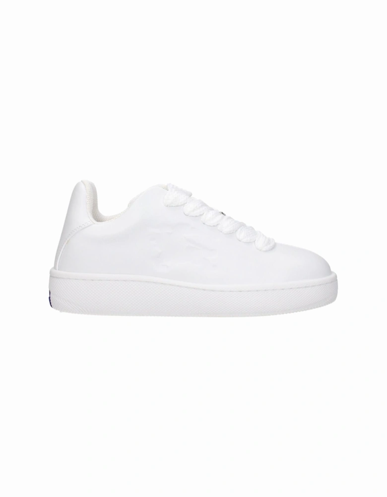 Leather Sneakers with Side Logo Women - White