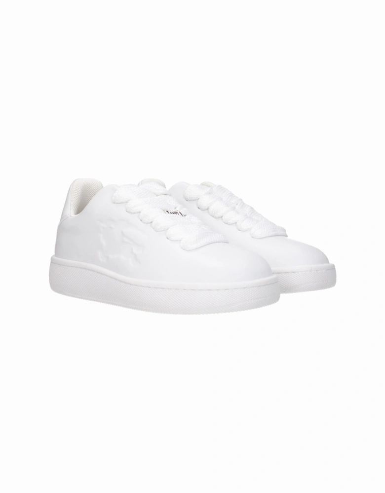Leather Sneakers with Side Logo Women - White