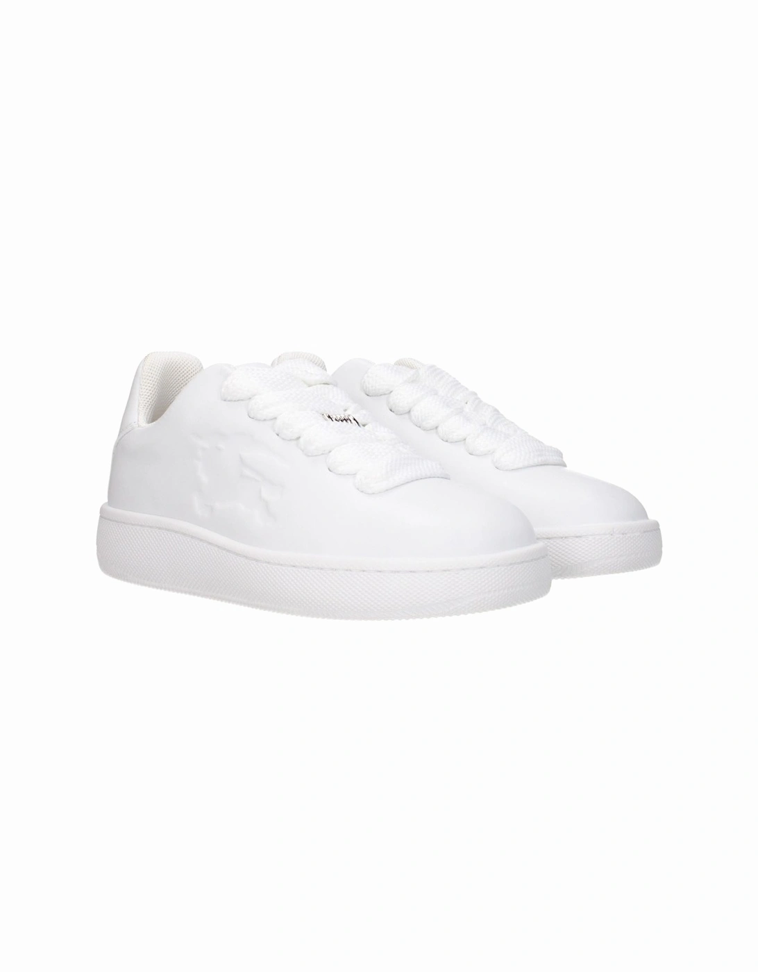 Leather Sneakers with Side Logo Women - White