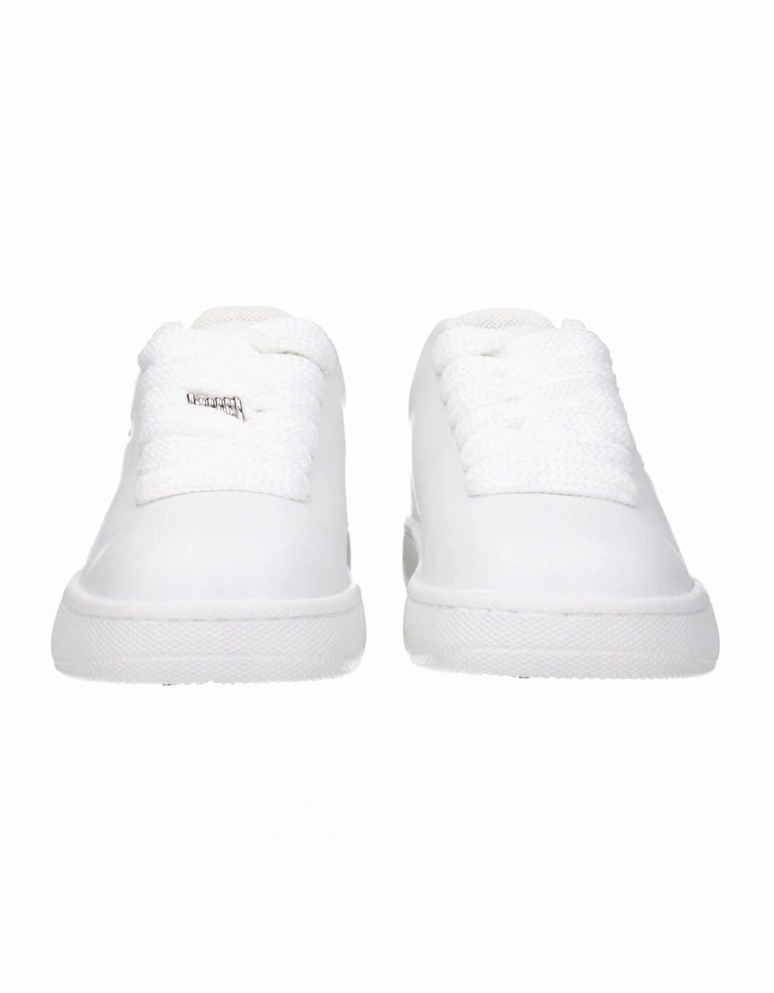 Leather Sneakers with Side Logo Women - White