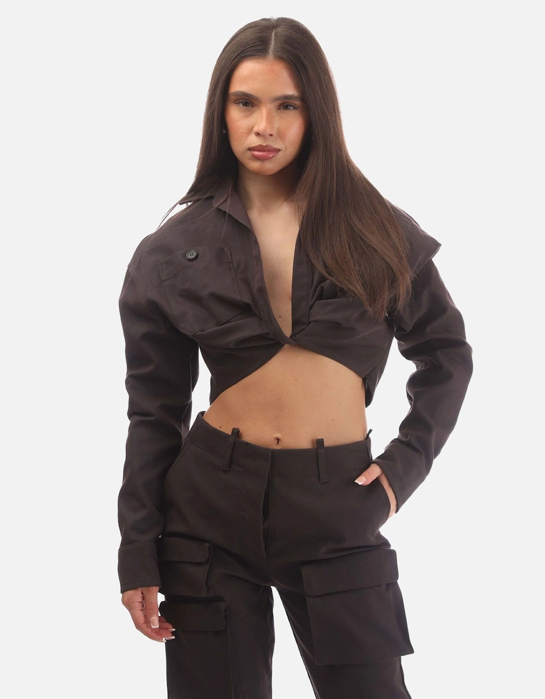 Twist Cropped Cargo Shirt, 4 of 3