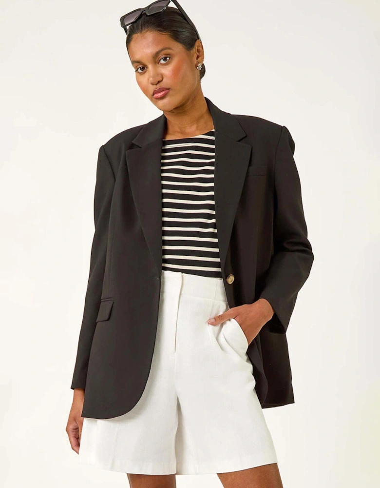 Single Breasted Smart Blazer - Black