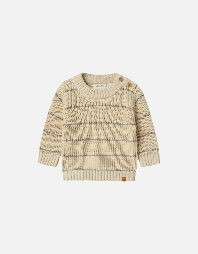 Baby Boys Striped Knitted Jumper - Turtledove