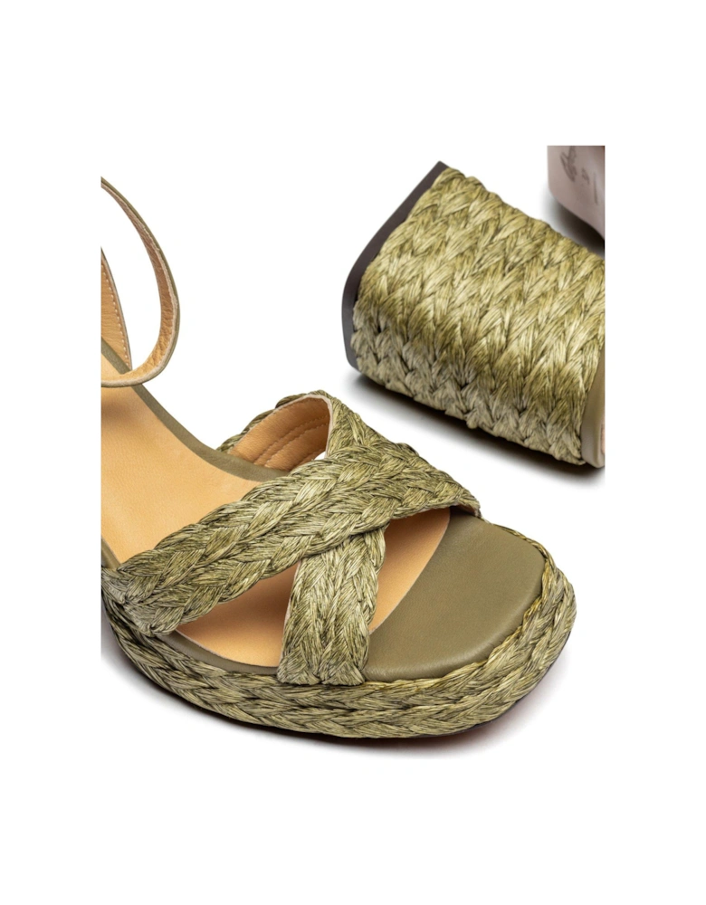 Valeriette Braided Chunky Sandal - Olive Green