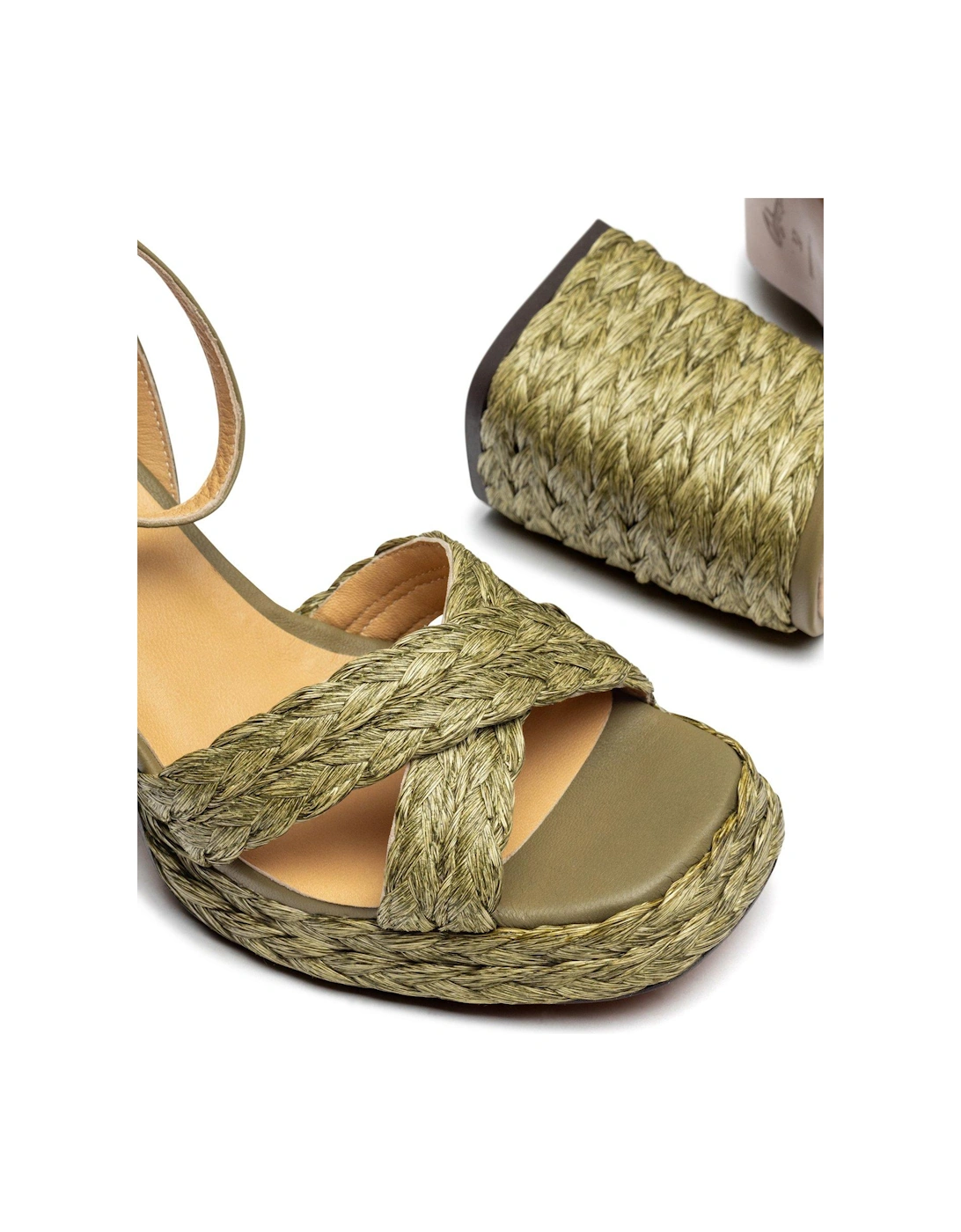 Valeriette Braided Chunky Sandal - Olive Green