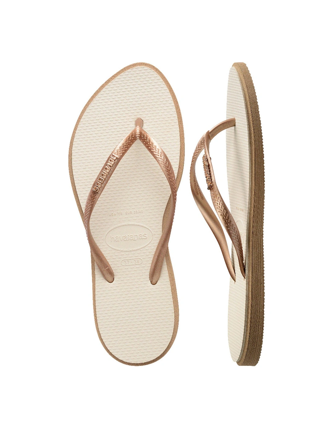Slim Point Flip Flops - Rose Gold