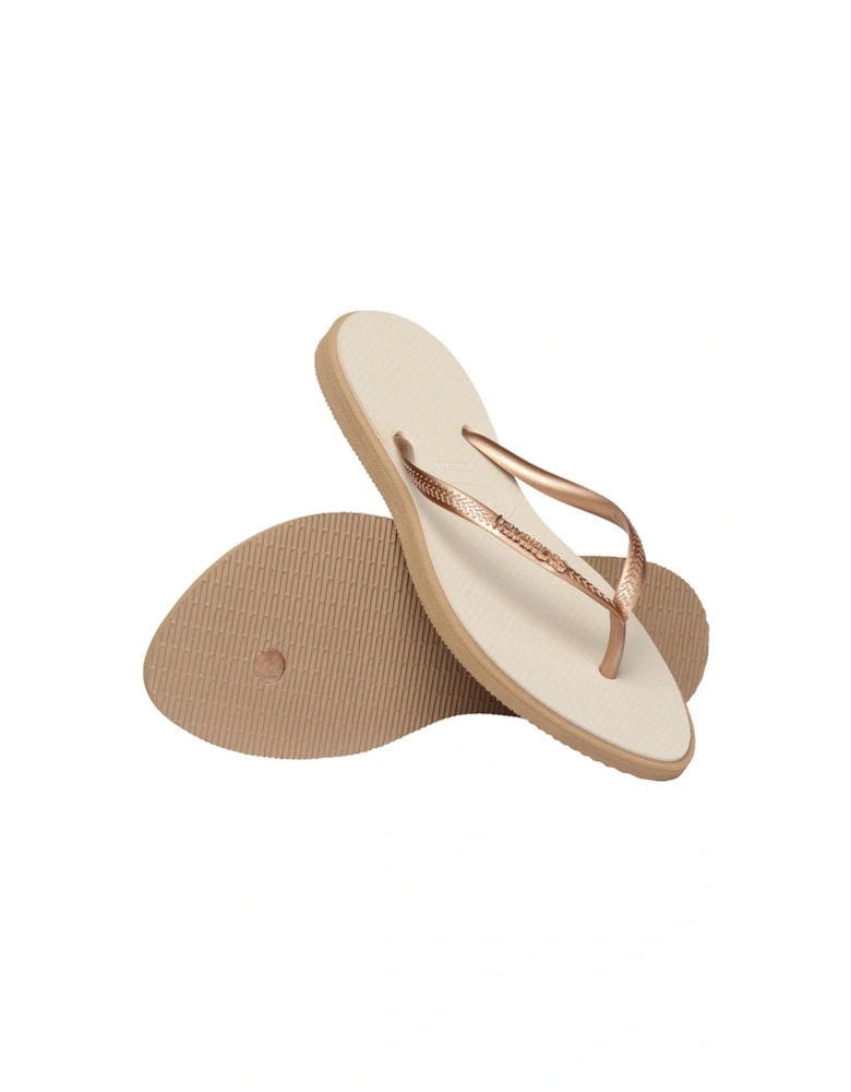 Slim Point Flip Flops - Rose Gold