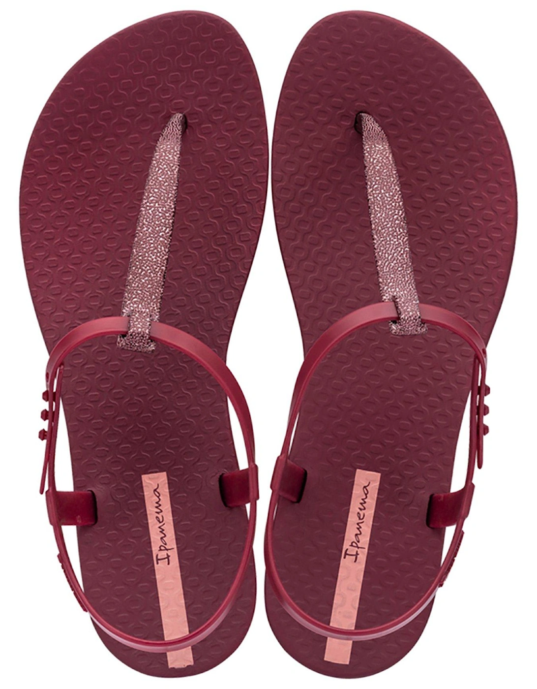 Class Sparkle Toe Post Sandal - Burgundy