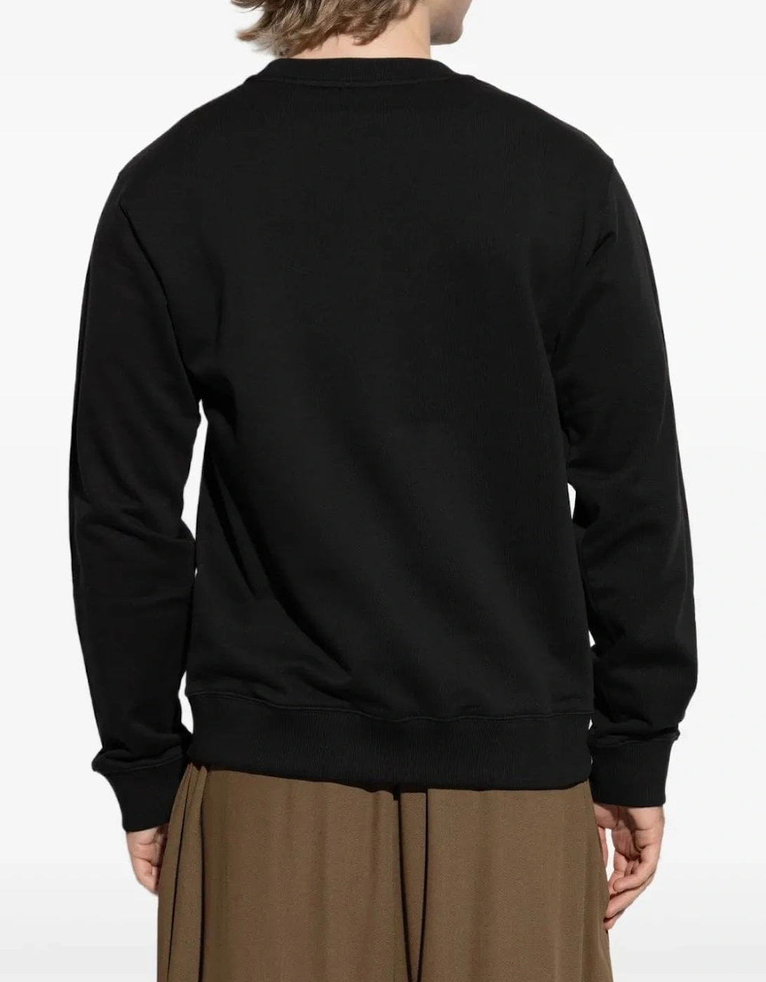 Happy Tiger Embroidered Slim Sweatshirt Black