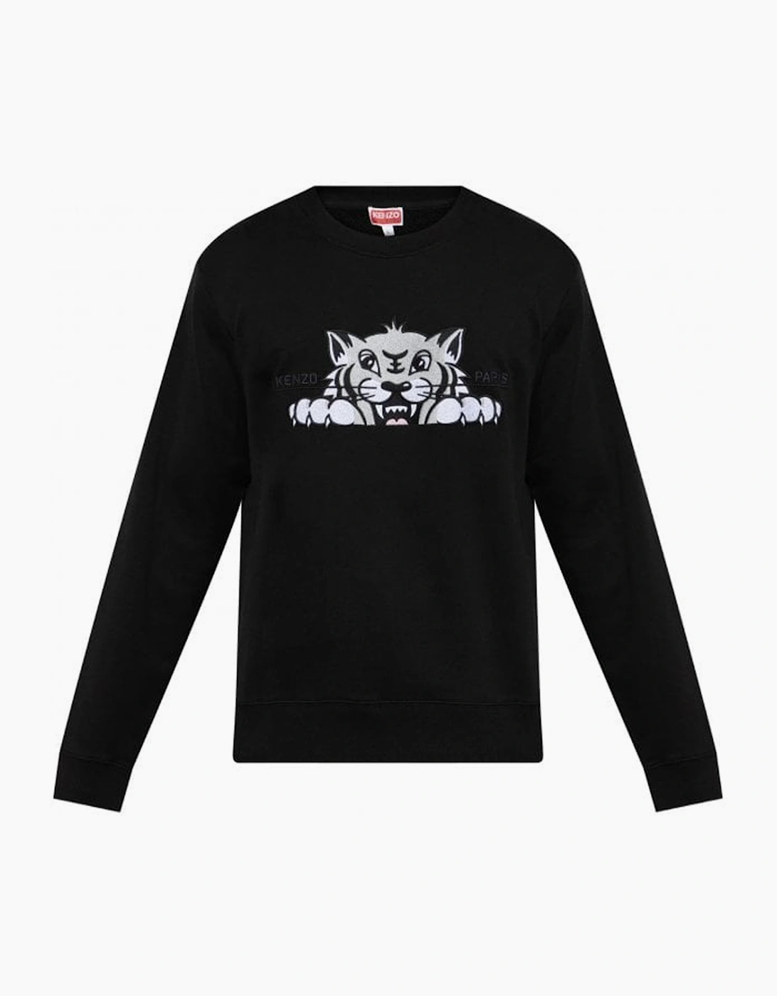 Kenzo Kenzo Men's Happy Tiger Embroidered Slim Sweatshirt Black