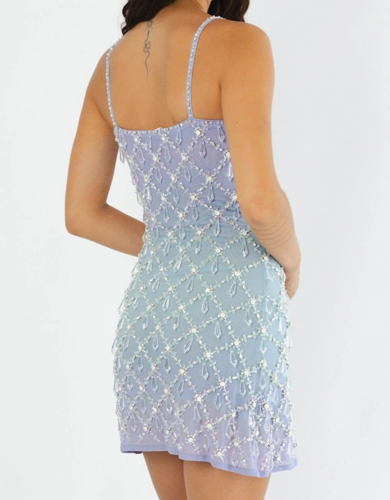 Arabella Hand Beaded Crystal Dress Ombre