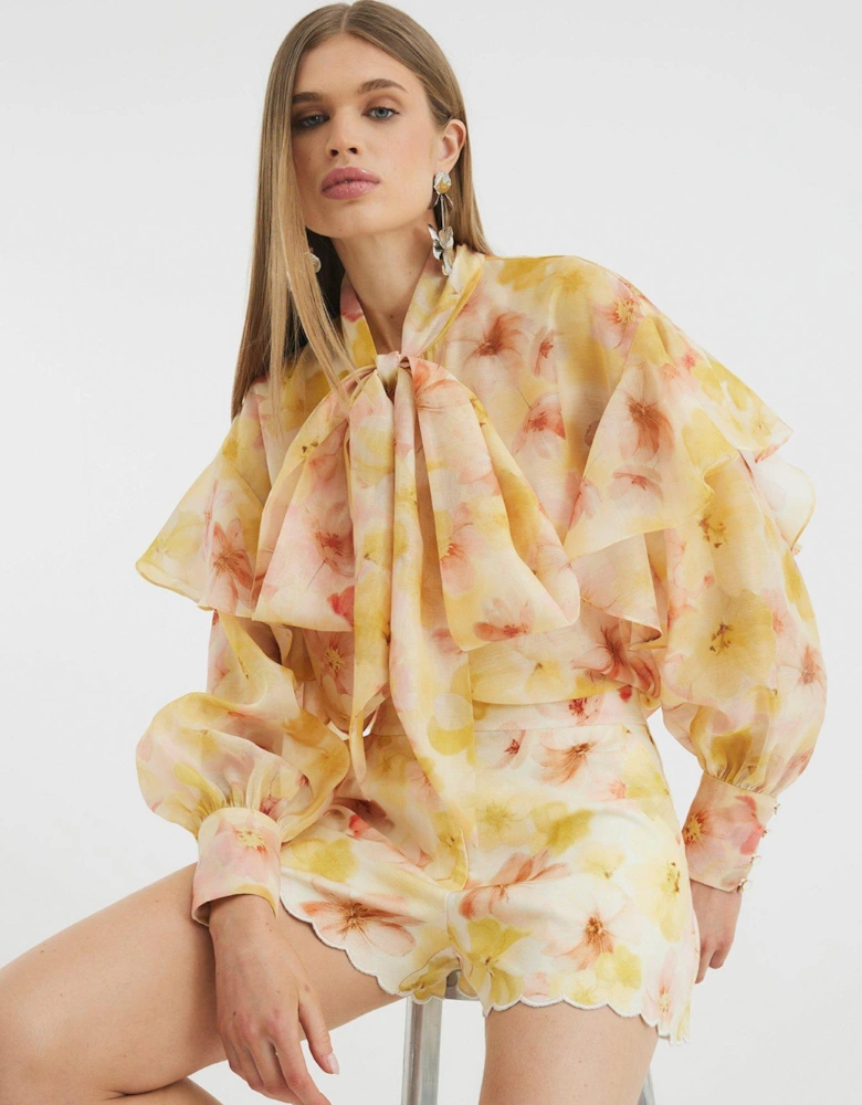 Pussybow Ruffle Blouse - Pink