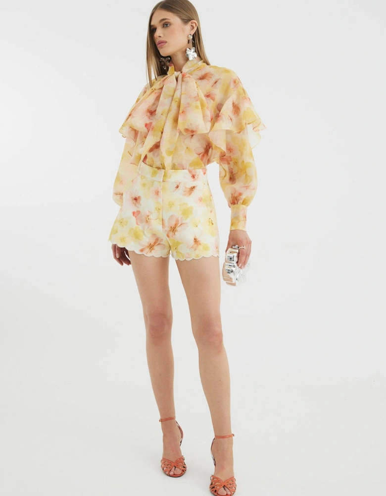 Pussybow Ruffle Blouse - Pink