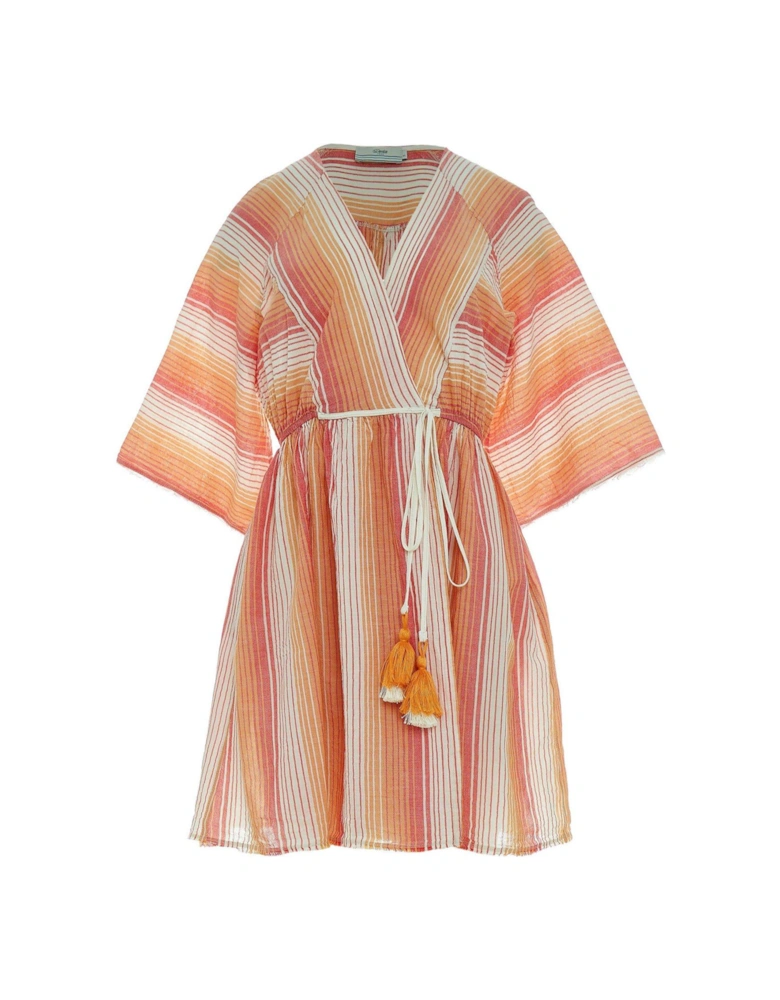 Pandora Striped Wrap Dress - Multi