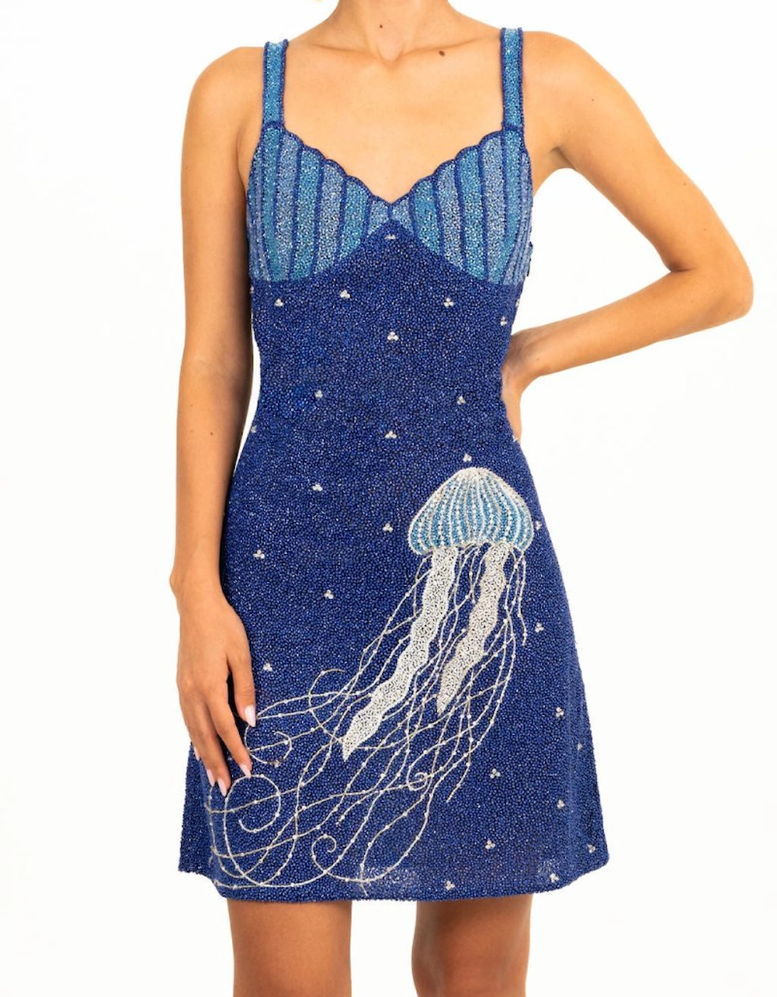Jellyfish Currents Hand Beaded Mini Dress, 5 of 4