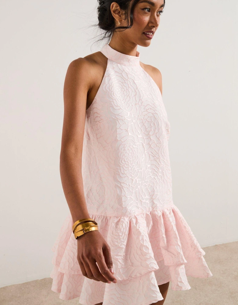 Deanna Halter Mini Dress - Pink
