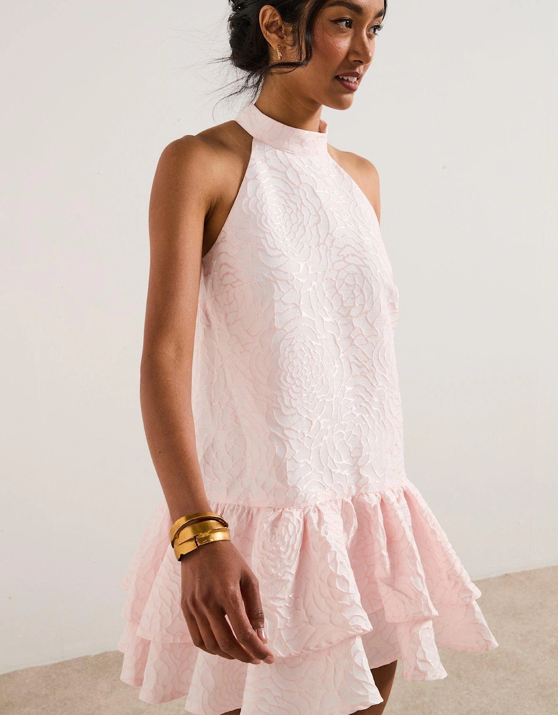 Deanna Halter Mini Dress - Pink