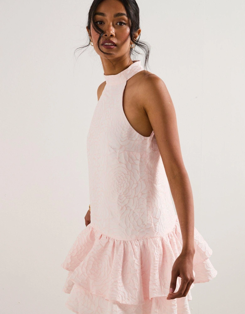 Deanna Halter Mini Dress - Pink